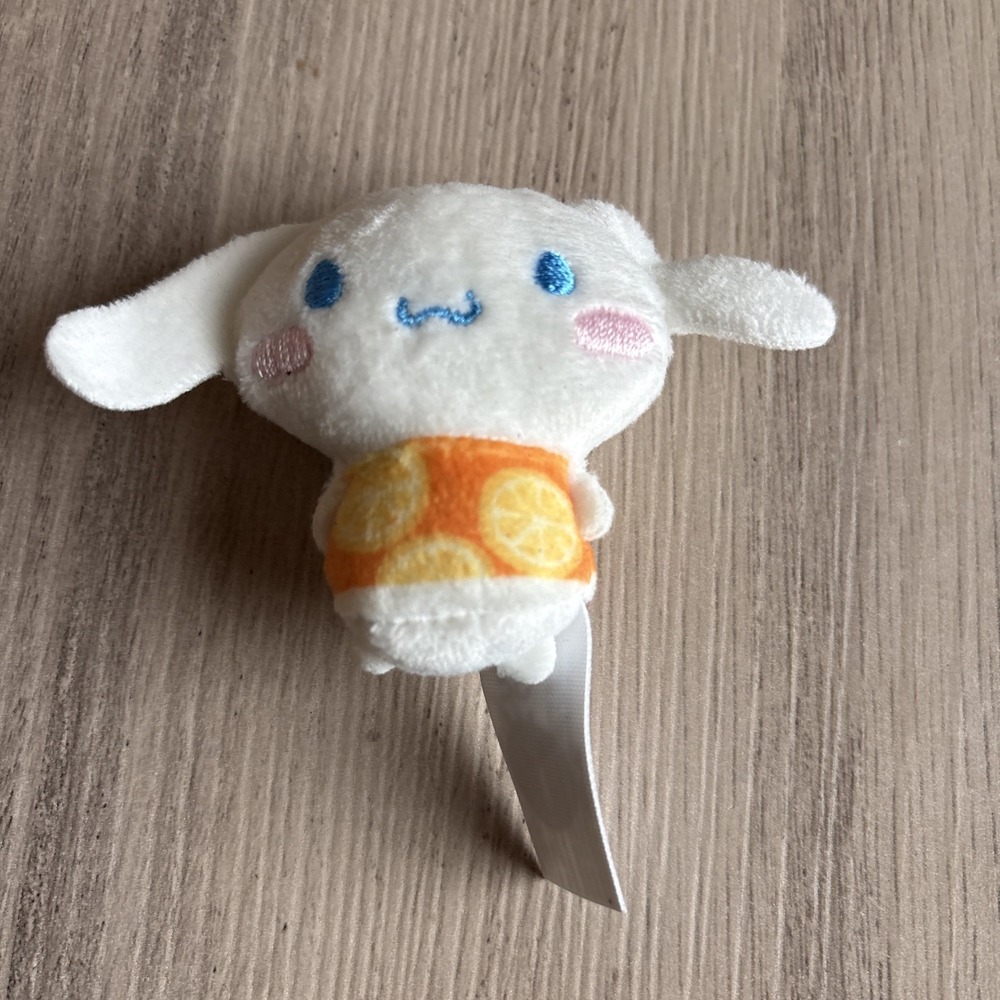 Sanrio Cinnamoroll Orange Citrus 2.5” Mascot Plush Toy Figure Doll Japan